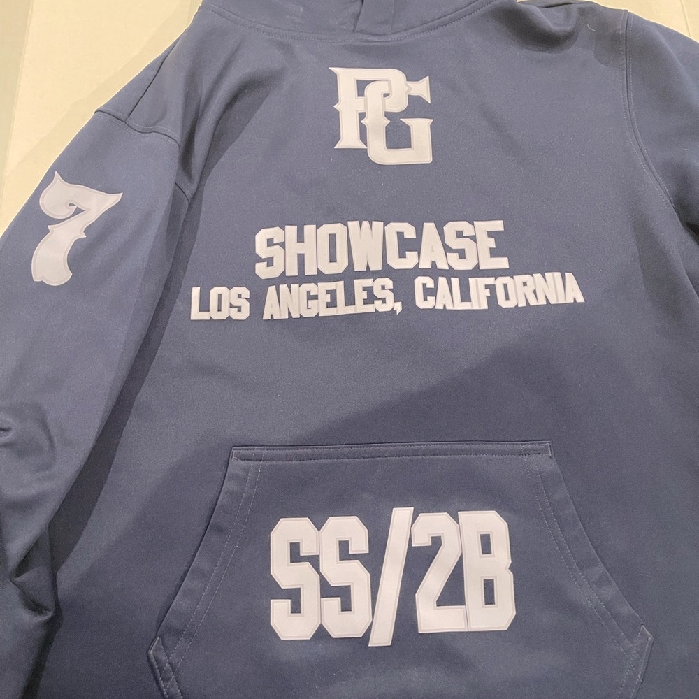 Perfect game, showcase hoodie. You can’t buy these. Hoodies are made for players